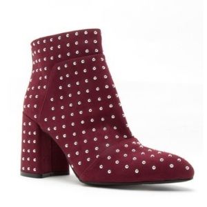 Qupid Mariko Studded Bootie Burgundy